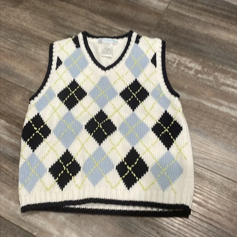 Janie & Jack Plaid Knit Sweater Vest 2t